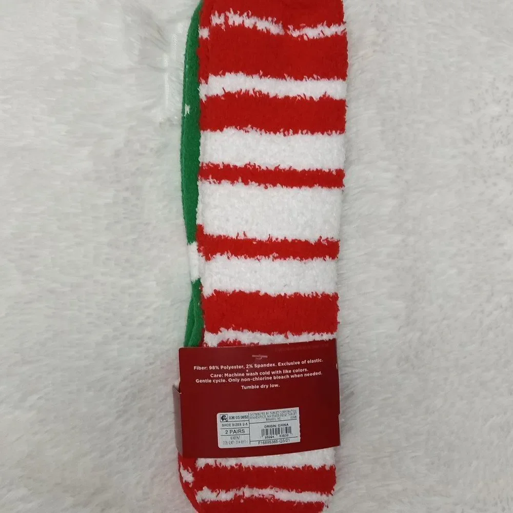 Wondershop Kid's Super Soft Holiday Crew Santa Print Socks (M/L - Sizes 2-5) NEW